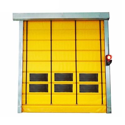 Porta de persiana de PVC de alta velocidade externa de 8000 mm*8000 mm com estrutura de aço inoxidável de 2,0 mm