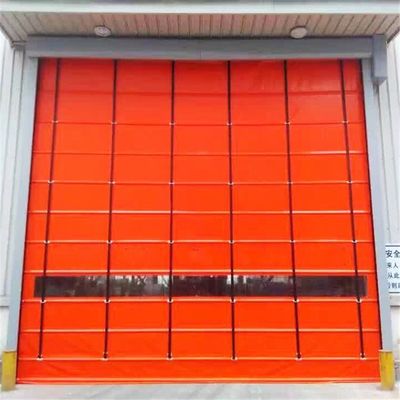 Porta de persiana de alta velocidade de empilhamento de PVC Porta de rolamento perforada automática