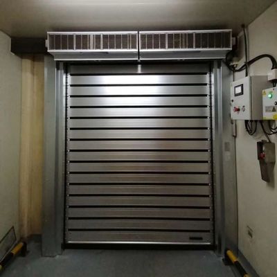 Porta automática de rolos para oficina industrial, aço inoxidável 304
